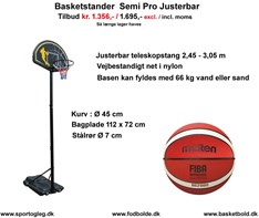 Basketstander Semi Pro Justerbar Tilbud