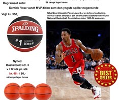 Spalding  NBA  Basketbold  Derrick  Rose  str. 5 - 7  Tilbud