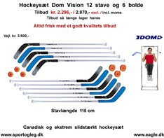 Dom Hockeysæt Vision  Ekstrem Slidstærk tilbud