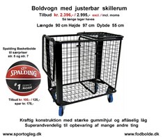 Boldvogn Med Justerbar Skillerum og gummihjul Tilbud