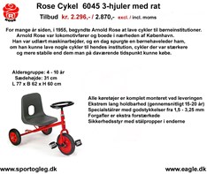 Rose Cykel 6045 3- hjuler med Rat
