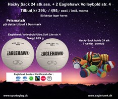 Hacky Sack 24 stk ass + 2 stk Eaglehawk Volleybolde Tilbud