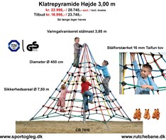 Klatrepyramide 3,00 meter TUV Godkendt  supertilbud
