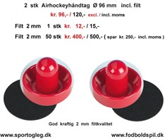 Airhockeyhåndtag 2 stk incl Filt