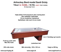 Airhockey Sardi Grizly Tilbud