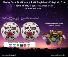 Hacky Sack 24 stk ass + 2 stk Eaglehawk Futsal Tilbud