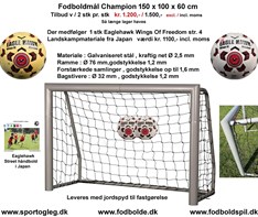 Fodboldmål Champion 150 x 100 x 60 cm Tilbud