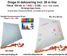 Drage til dekorering incl. 30 meter line  Tilbud