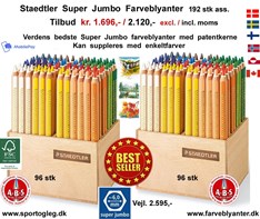 Staedtler  Super Jumbo Farveblyanter  i  trækasser  Tilbud