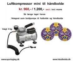 Luftkompresser Mini til Håndbolde