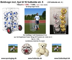 Boldvogn med hjul til 16 - 20 fodbolde Tilbud