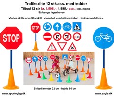 Færdselstavler 12 stk med fødder