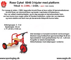 Rose Cykel 6040 3- hjuler med platform
