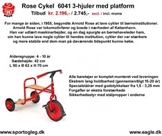 Rose Cykel 6041  3- hjuler med platform