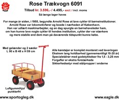Rose Trækvogn  6091  med Luftgummihjul