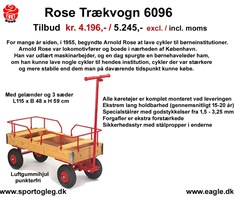 Rose Trækvogn  6096  med  Luftgummi Hjul