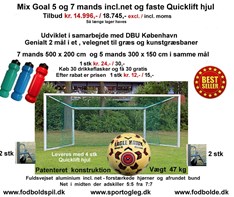 Mix Goal  5 Mands og 7 Mands  2 Mål  i et -  incl. Quicklift Hjul