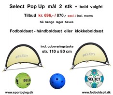 Select Pop Up mål og valgfri bold