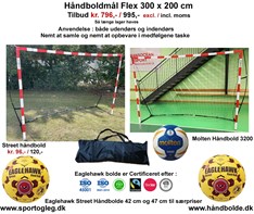 Håndboldmål Flex  300 x 200 cm nemt at samle Tilbud