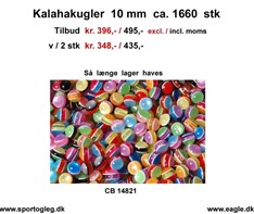 Kalahakugler ca. 1660 stk 10 mm