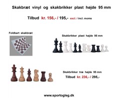 Skakbræt Vinyl Foldbart incl. brikker
