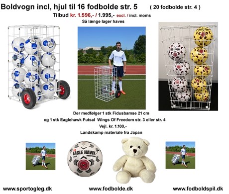 Boldvogn med hjul til 16 - 20 fodbolde Tilbud