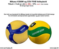 Mikasa Volleybolde V200W og CEV Tilbud