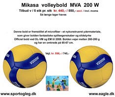 Mikasa  Volleybold  MVA  200 W  Tilbud